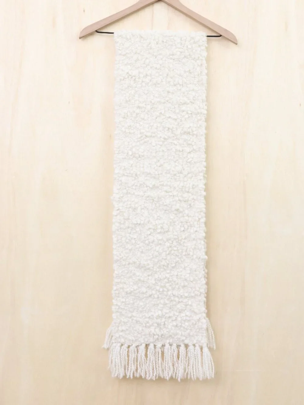 Boll & Branch Cream Wool Scarf One Size
